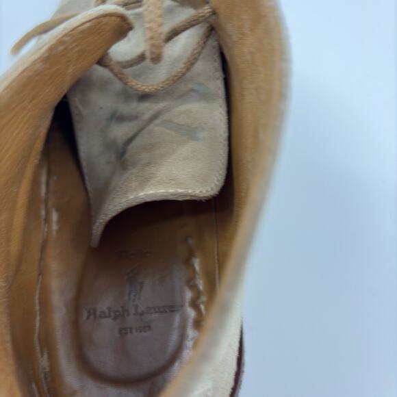Polo Ralph Lauren Chukka Boots Mens 11 D Tan Suede Crepe Sole Made Italy Used main image 4